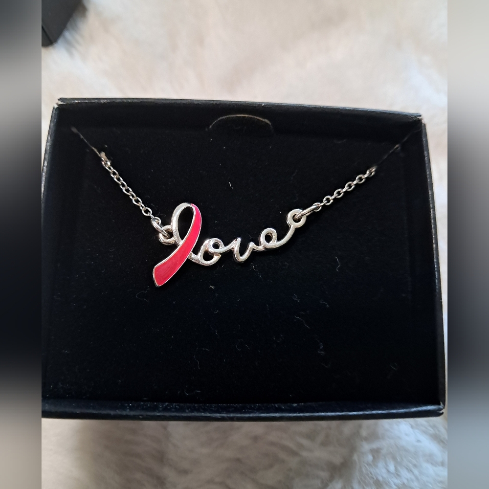 Avon Love Ribbon Breast Cancer Awareness necklace